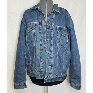 High Sierra Quilted Trucker Denim Jacket Size M 90s Y2K Oversized Jean